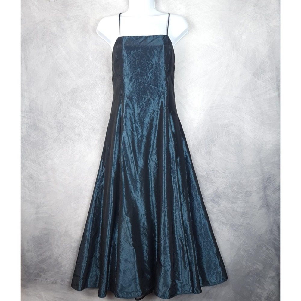 Vintage Jessica Gunne Sax Dress Womens Juniors 9 Blue Strappy Whimsy Goth 80s